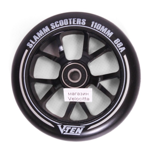 Колесо для самоката Slamm Scooters V-Ten II, алюминий, Abec 9, 110 мм, черный