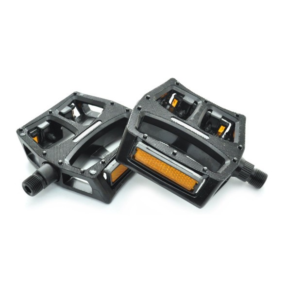 Педали New Vision HF-862C, 115x100 мм, алюминий, ось 9/16&amp;quot;, с отражателями, черный