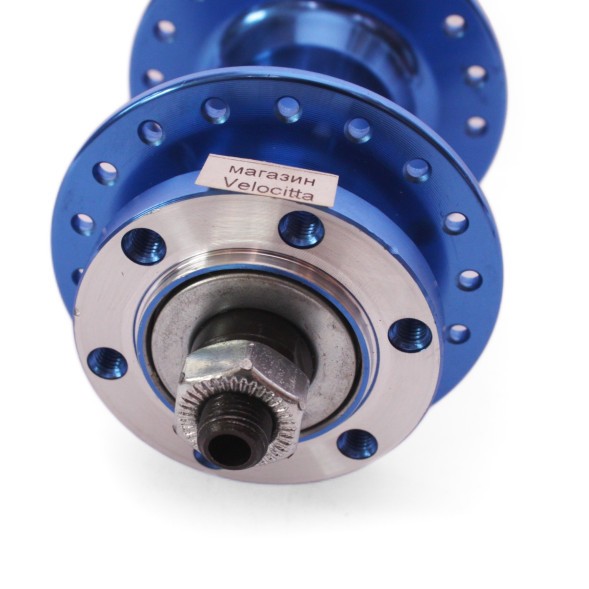 Веловтулка задняя Wang Zheng WZ-A208RQ blue, ось 3/8&amp;quot;х135x145 мм, алюминиевая, под диск 6 болтов, под трещотку, с эксцентриком, 36H, б/уп.