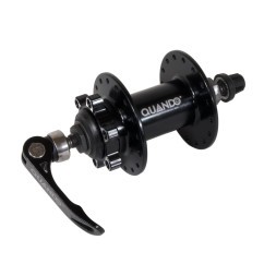 Втулка велосипедная Quando KT-K08F-36, передняя, MTB, ось 9х100x108 мм, под диск (6 болтов), на эксцентрике, 36H, алюминиевая, торг. упак.