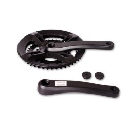 Система шатунов велосипедная 26" D-EDх3, алюминий/сталь, 28/38/48T, 170 мм, под квадрат, с защитой, черный