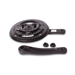 Система шатунов велосипедная 26" D-EDх3, алюминий/сталь, 28/38/48T, 170 мм, под квадрат, с защитой, черный