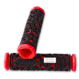 Ручки на руль велосипедные &amp;quot;Паутинка&amp;quot;, резиновые, 120 мм, красные