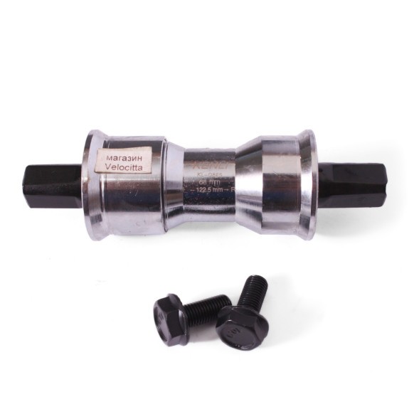 Каретка велосипедная Kenli KL-08ES, 68 мм, 122.5 мм, SQR, с пром. подшипниками, стальные чаши, ремонтная