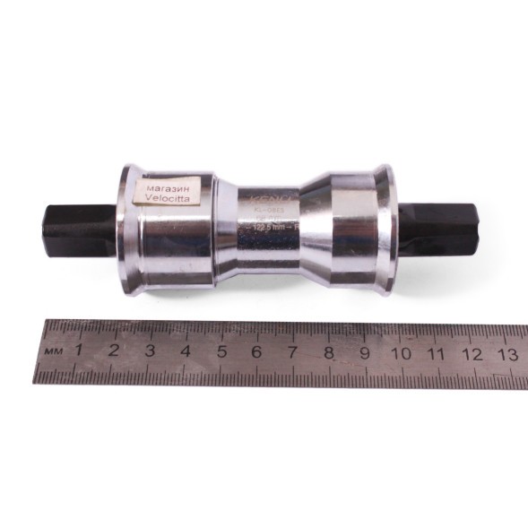 Каретка велосипедная Kenli KL-08ES, 68 мм, 122.5 мм, SQR, с пром. подшипниками, стальные чаши, ремонтная