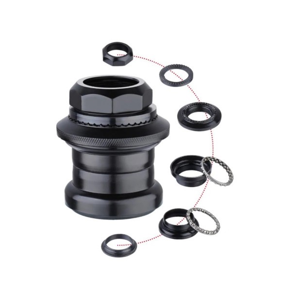 Рулевой велонабор Mixieer QLP-4E4(BK), 1&amp;quot;, резьбовая, EC 34/25.4-24T EC 34/27, подшипники 5/32&amp;quot;x16- 2 шт, высота 35.5 мм, box