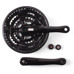 Система велосипедная 26&amp;quot; D-EDх3, алюминий/сталь, 28/38/48T, 170 мм, под квадрат, с защитой, черный