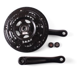 Система велосипедная 26&amp;quot; D-EDх3, алюминий/сталь, 28/38/48T, 170 мм, под квадрат, с защитой, черный