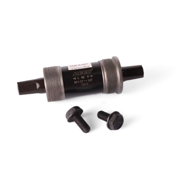 Каретка велосипедная Neco В-910, 122.5 мм, 68 мм, резьба 1.37&amp;quot;х24Т, стальные чаши