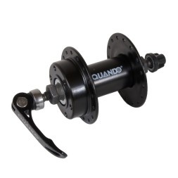 Втулка велосипедная Quando KT-M65F-36, MTB, передняя, стальная, ось 9х100x108 мм, под диск 6 болтов, с эксцентриком, 36H, торг. упак.