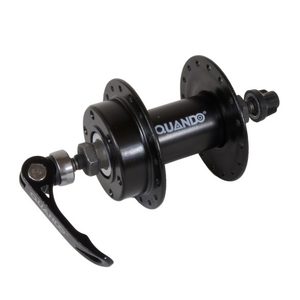 Втулка велосипедная Quando KT-M65F-36, MTB, передняя, стальная, ось 9х100x108 мм, под диск 6 болтов, с эксцентриком, 36H, торг. упак.