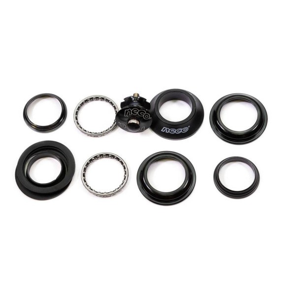 Рулевой велонабор Neco SC-N-H115MP-0-BK, 1-1/8&amp;quot;, безрезьбовая, п/интегрированная,  ZS 44/28.6, ZS 44/30, подшип. 5/32&amp;quot;x22- 2шт, с якорем, высота 23.6 мм, Black