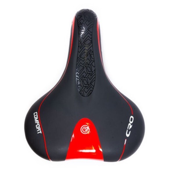 Седло велосипедное Hongfei HF-AZ-70205-0-RBK, 270x205 мм, Comfort, красно-черное