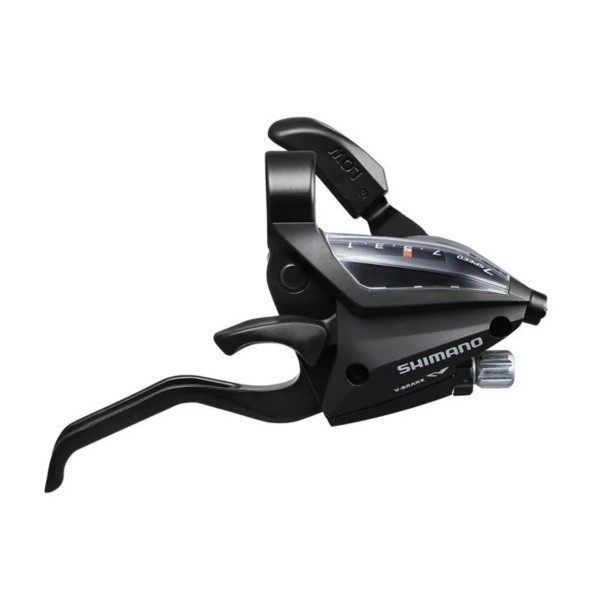 Шифтер/Тормозная ручка Shimano Altus EF500, правый, 7 передач, indicator, под 2 пальца, трос 2050 мм, Black, без/уп.