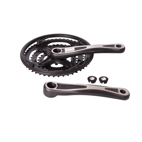 Система шатунов велосипедная 26&amp;quot; D-EDх3, алюминий/сталь, 28/38/48T, 170 мм, SQR, с защитой, черный, фрезерованный