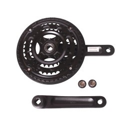 Система шатунов велосипедная 26" D-EDх3, алюминий/сталь, 28/38/48T, 170 мм, SQR, с защитой, черный, фрезерованный