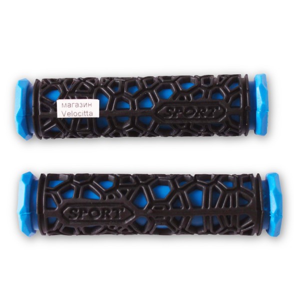 Грипсы велосипедные &amp;quot;Паутинка&amp;quot;, резина, 120 мм, синий