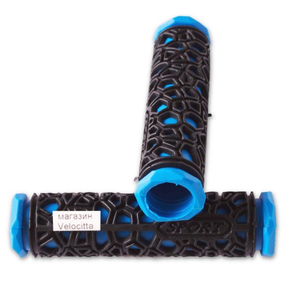 Грипсы велосипедные &amp;quot;Паутинка&amp;quot;, резина, 120 мм, синий