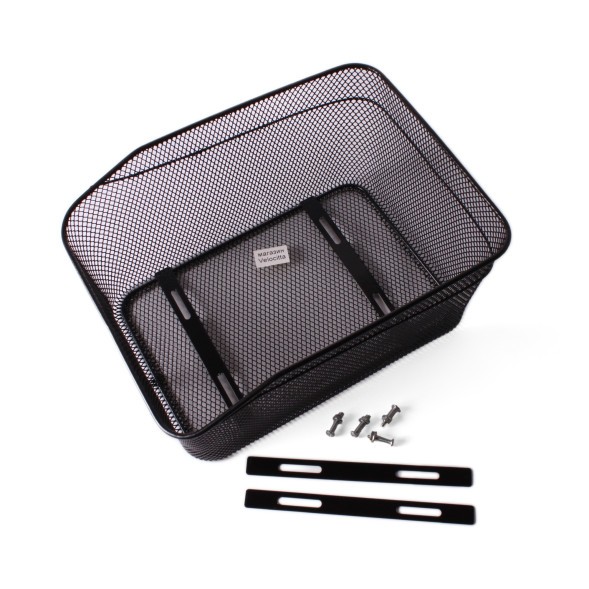 Велокорзина задняя с креплением на багажник, 380x290x175 мм, черный