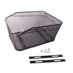 Велокорзина задняя с креплением на багажник, 380x290x175 мм, черный