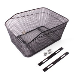 Велокорзина задняя с креплением на багажник, 380x290x175 мм, черный