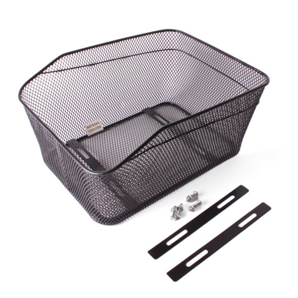 Велокорзина задняя с креплением на багажник, 380x290x175 мм, черный
