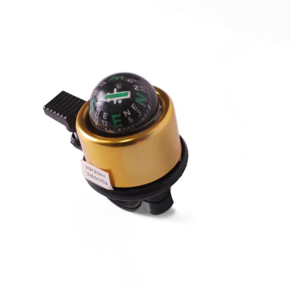 Звонок Joy Kie FL-901, диаметр 40 мм, с компасом, алюминий\пластик, золотистый