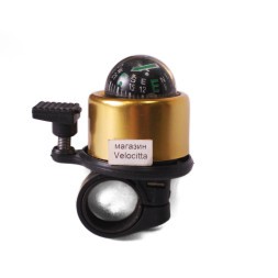 Звонок Joy Kie FL-901, диаметр 40 мм, с компасом, алюминий\пластик, золотистый