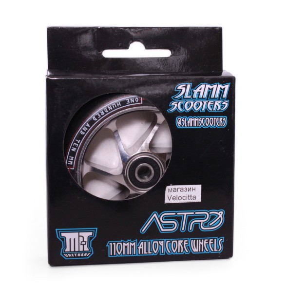 Колесо для трюкового самоката Slamm Scooters Astro, с подшипником Abec 9, алюминий, 110 мм, 88A, хром
