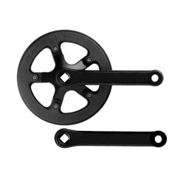 Система велосипедная YP1023, 170 мм, 36T, под квадрат, 9/16, 1/2"х3/32", стальные шатуны, двухсторонняя защита звезды, Black