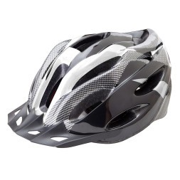 Шлем велосипедный XS-607, для взрослого, с регулировкой обхвата, с козырьком, M/L, черный/белый