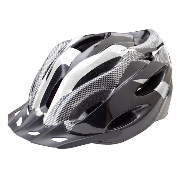 Шлем велосипедный XS-607, для взрослого, с регулировкой обхвата, с козырьком, M/L, черный/белый