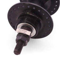 Втулка велосипедная WZ-A207R 1S black, задняя, BMX, алюмин., под трещотку, на гайках, 48H, ось 3/8&amp;quot;x114x175 мм, б/уп.