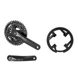 Система велосипедная Prowheel SUOLO-901P, шатун 170 мм, 40/30/22T, SQR, резьба 9/16, с болтами, алюминий, Chainline: 50, съемные звезды 96/64 мм, Fat, черный