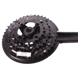 Система велосипедная Prowheel SUOLO-901P, шатун 170 мм, 40/30/22T, SQR, резьба 9/16, с болтами, алюминий, Chainline: 50, съемные звезды 96/64 мм, Fat, черный