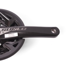 Система велосипедная Prowheel SUOLO-901P, шатун 170 мм, 40/30/22T, SQR, резьба 9/16, с болтами, алюминий, Chainline: 50, съемные звезды 96/64 мм, Fat, черный