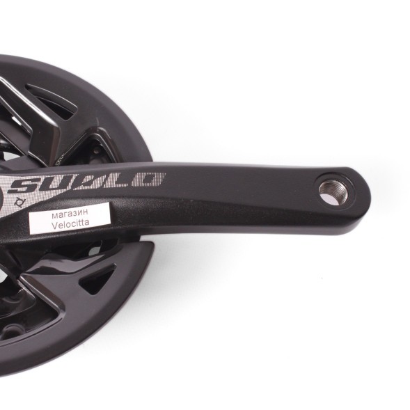 Система велосипедная Prowheel SUOLO-901P, шатун 170 мм, 40/30/22T, SQR, резьба 9/16, с болтами, алюминий, Chainline: 50, съемные звезды 96/64 мм, Fat, черный