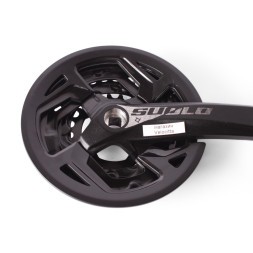 Система велосипедная Prowheel SUOLO-901P, шатун 170 мм, 40/30/22T, SQR, резьба 9/16, с болтами, алюминий, Chainline: 50, съемные звезды 96/64 мм, Fat, черный