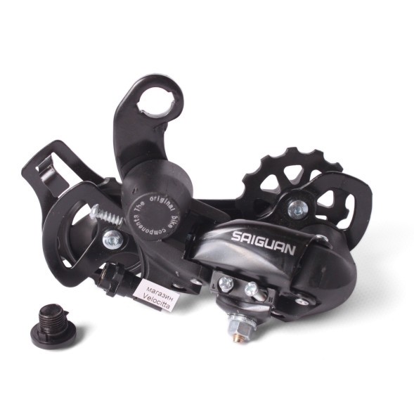 Переключатель задний Saiguan, совместим Tоurney RD-TY 300, 6/7 скоростей, на болт, 13/13 зуб., черный