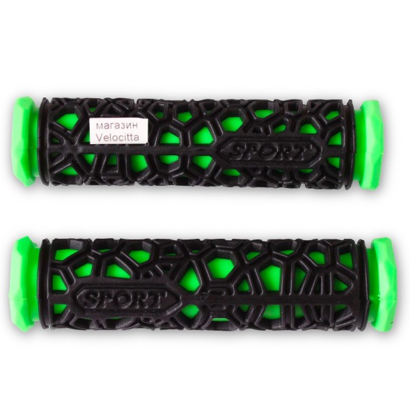 Ручки на руль велосипедные &amp;quot;Паутинка&amp;quot;, резиновые, 120 мм, зеленый
