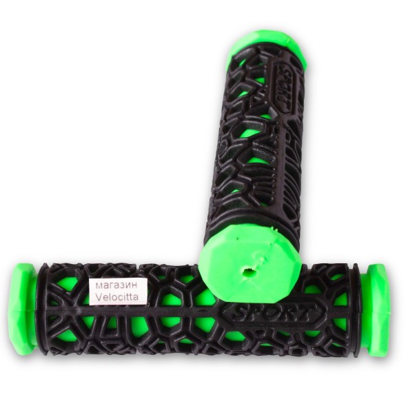 Ручки на руль велосипедные &amp;quot;Паутинка&amp;quot;, резиновые, 120 мм, зеленый