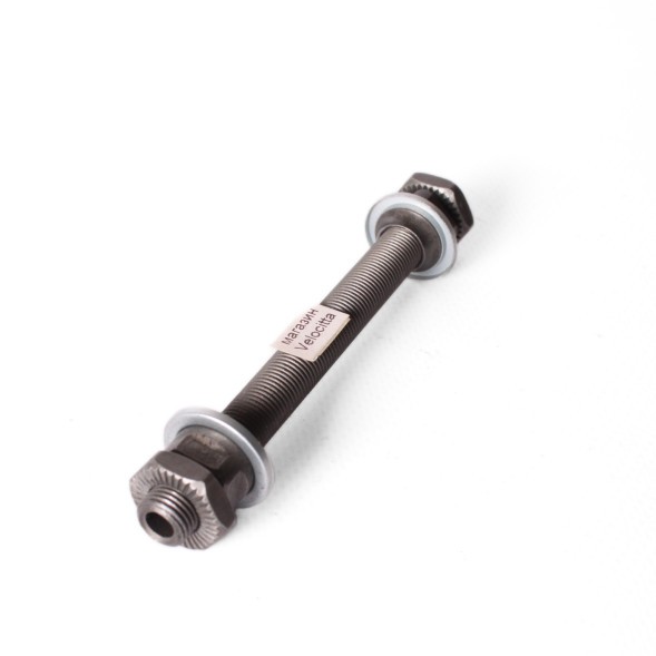 Велосипедная ось переднего колеса Shunfeng, 3/8&amp;quot;x108 мм, черная, под эксцентрик, конуса с пыльниками