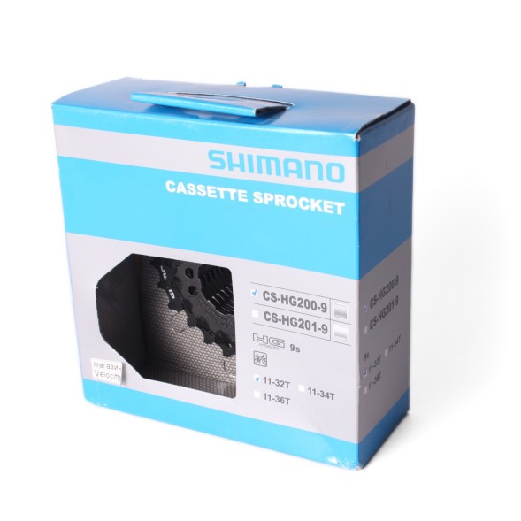 Кассета велосипедная Shimano Altus CS-HG200, 9 скоростей, 11-32T, черный