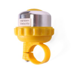 Звонок Joy Kie, шестерёнка, AL/пл, диаметр 48 мм, желтый