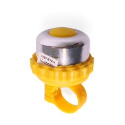 Звонок Joy Kie, шестерёнка, AL/пл, диаметр 48 мм, желтый