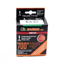 Велокамера Duro 700x25C (25x622), Presta F/V-52 мм, бутил