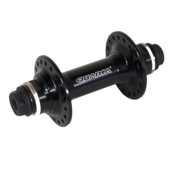 Втулка передняя Quanta KT-MBAF, BMX, ось 3/8&amp;quot;х100 мм,  под U-br, с гайками, 36 отверстий, алюминиевая, на промподшипниках, черный