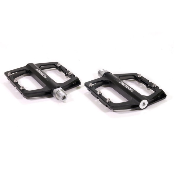 Педали алюминиевые Hogger PDHG624SBBK, Platform, 112x101 мм, резьба 9/16&amp;quot;, со сменными шипами, промподшипники, блистер