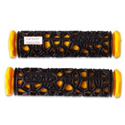 Грипсы велосипедные &amp;quot;Паутинка&amp;quot;, резина, 120 мм, желтые