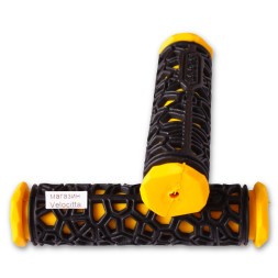Грипсы велосипедные &amp;quot;Паутинка&amp;quot;, резина, 120 мм, желтые